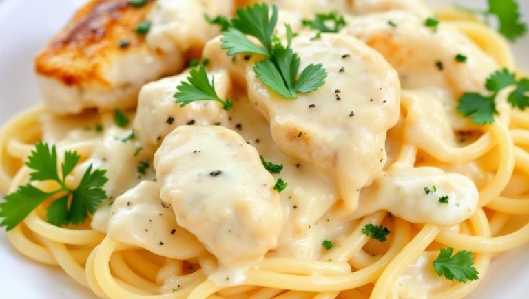 Photo: Chicken Alfredo Recipe: Easy with Jar Sauce!